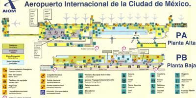 Mexico Cityn kansainvälinen lentokenttä kartta