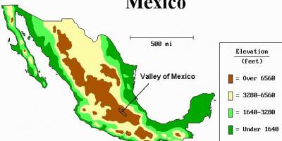 Kartta laaksossa Meksikossa