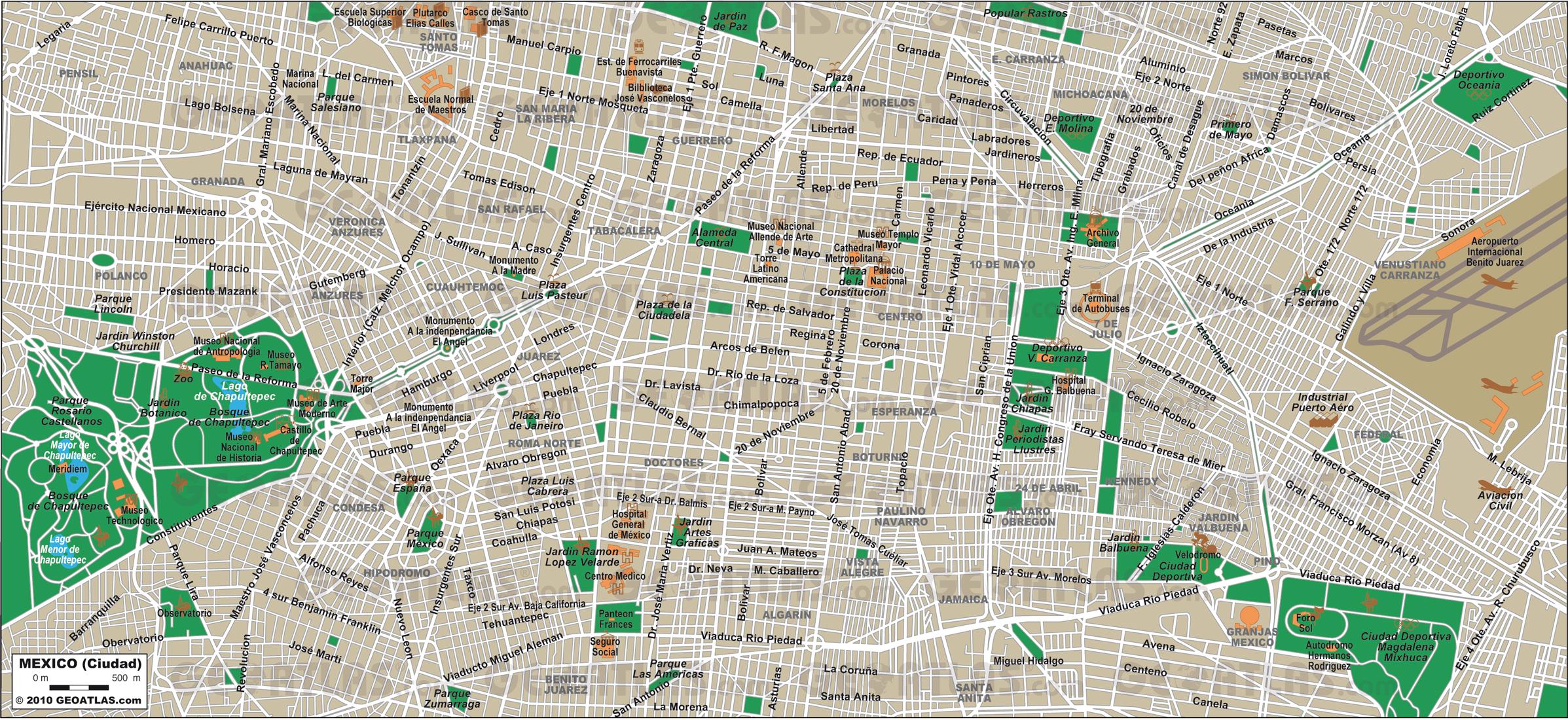 Meksiko street map - Mexico City street map (Meksiko)