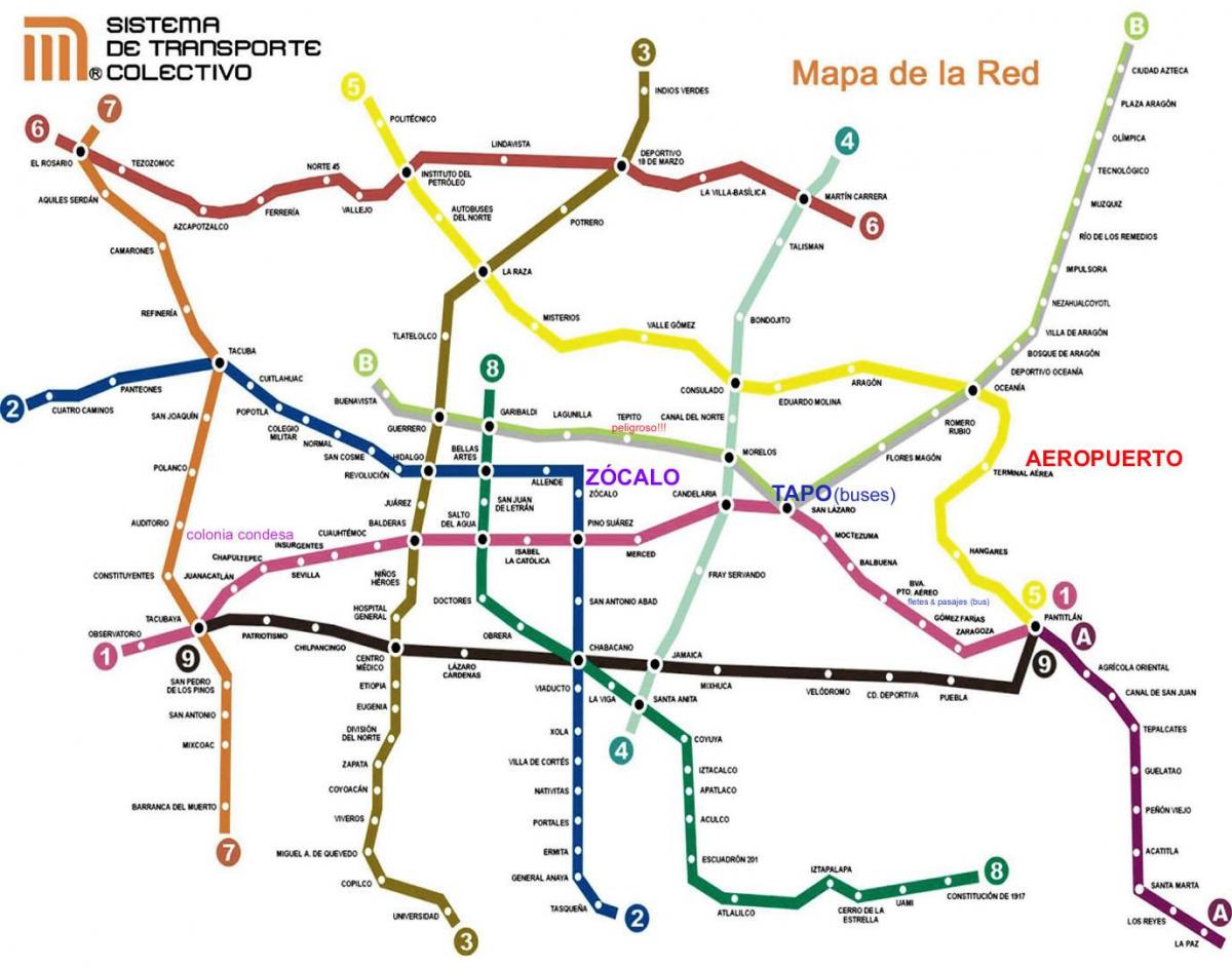 Mexico City juna kartta