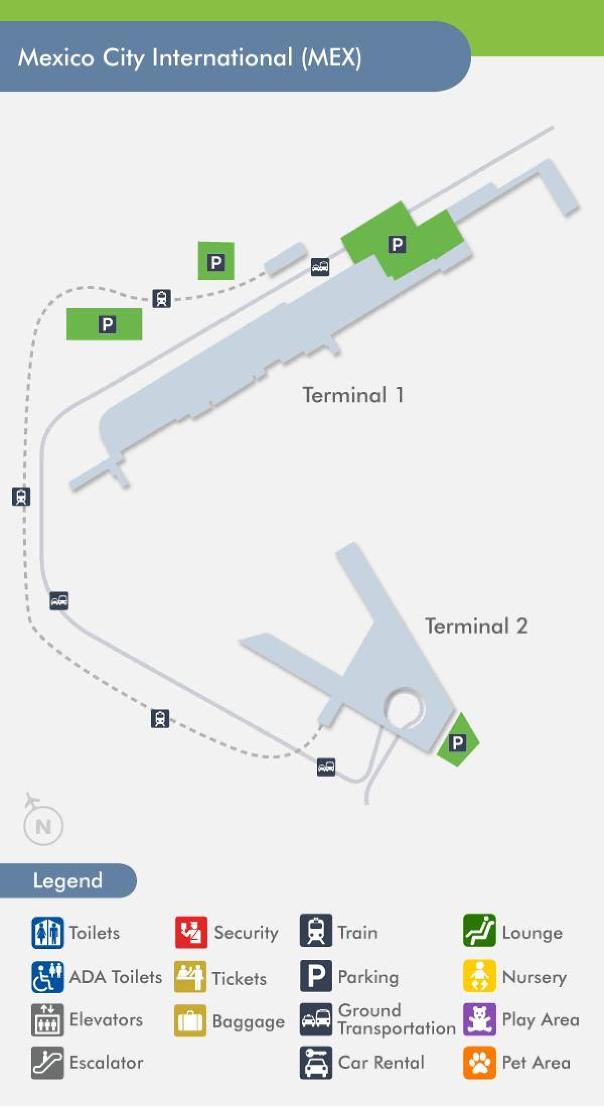 mex lentokenttä terminaali kartta