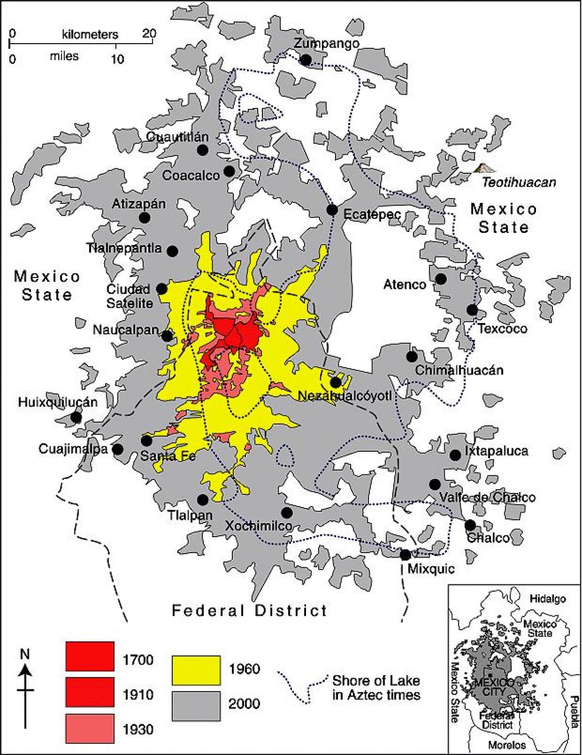 kartta Mexico City district