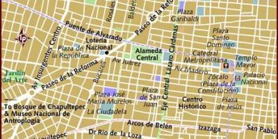 Centro historico Mexico City kartta