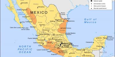 Kartta Mexico City ja lähialueilla