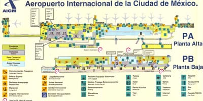 Mexico Cityn kansainvälinen lentokenttä kartta